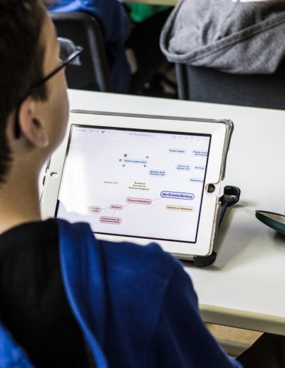 Mindmaps werden in Gruppen oder alleine auf dem iPad erstellt ...