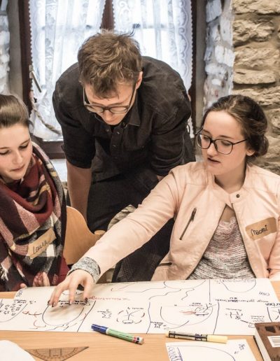 G1-6 Später präsentieren die Schüler ihre Storyboards.